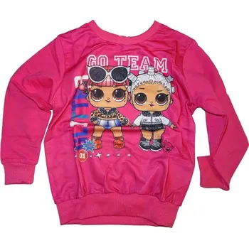 Dívčí mikina Dívčí tmavě růžová mikina s panenkami LOT Go Team 128