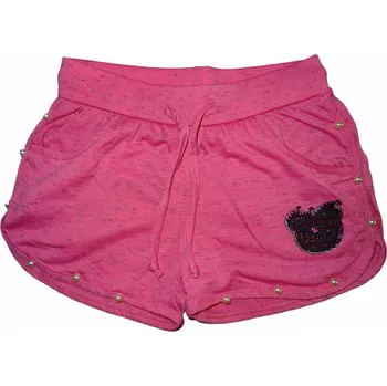 Dívčí kraťasy Dívčí tmavě růžové kraťasy s korálky 146