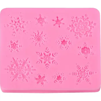 Silikonová forma vločky, vánoční motivy, barva 3 (2) růžová