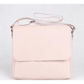 Kabelka Střední kožená světlerůžová crossbody kabelka/podél těla Vera Pelle 62