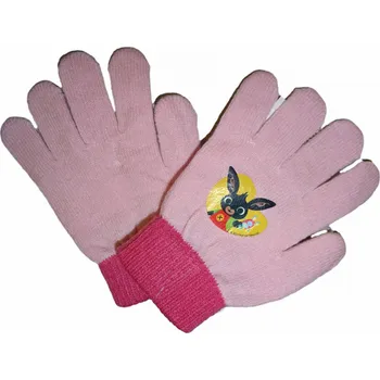 Rukavice Dívčí světle růžové pletené rukavice s králíčkem Bingem univerzální Bing SETINO