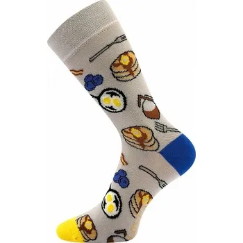 Pánské ponožky WOODOO veselé ponožky Lonka - SNÍDANĚ - 1 pár EXTRA (Lonka ponožky Woodoo Sólo)