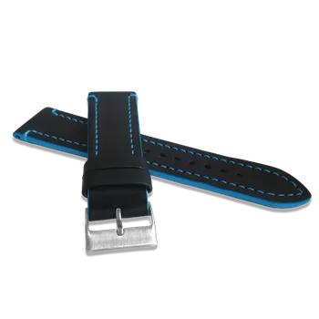 Černý kožený řemínek LAVVU Tailor Top Grain LSPBB Šířka řemínku: 24mm