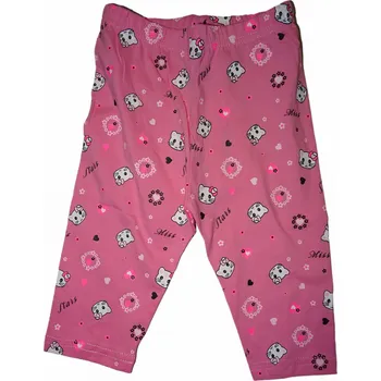 Dívčí legíny Dívčí bavlněné světle růžové 3/4 legíny s kočičkou 122