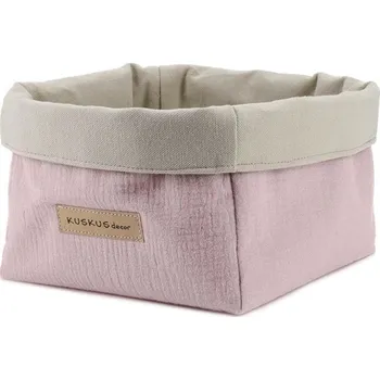 Úložný box Mušelínový čtvercový košík, pudrový