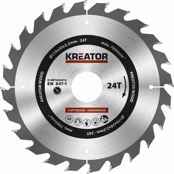 Pilový kotouč KREATOR KRT020412 170 x 30 mm 24 zubů