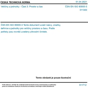 ČSN EN ISO 80000-3 - Veličiny a jednotky - Část 3: Prostor a čas - Tisk