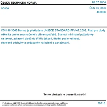 ČSN 46 3066 - Anona - Tisk