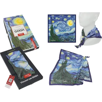 Šátek Carmani® Carmani - Šátek V. van Gogh, Starry night v dárkovém balení - 50*50 cm