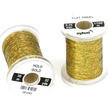 Plochá lametka Sybai Flat Tinsel 0,25mm Holographic Gold