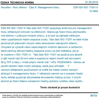 ČSN EN ISO 17201-5 - Akustika - Hluk střelnic - Část 5: Management hluku - Tisk