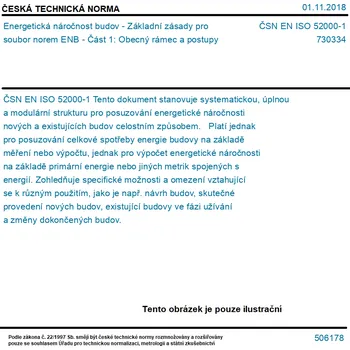 ČSN EN ISO 52000-1 - Energetická náročnost budov - Základní zásady pro soubor norem ENB - Část 1: Obecný rámec a postupy - Tisk