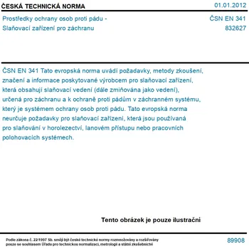 ČSN EN 341 - Prostředky ochrany osob proti pádu - Slaňovací zařízení pro záchranu - Tisk