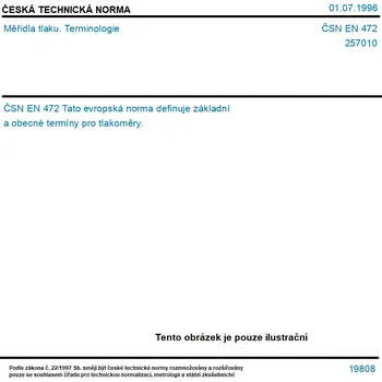 ČSN EN 472 - Měřidla tlaku. Terminologie - Tisk