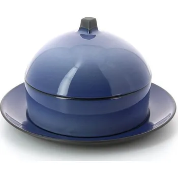 Talíř REVOL | porcelánová miska s poklopem Dim Sum set, pr. 22 cm, modrá (Porcelánový talíř s poklopem Dim Sum)