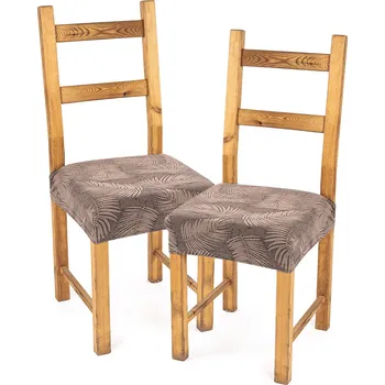 Napínací potah 4Home Napínací potah na sedák na židli Comfort Plus Feather, 40 - 50 cm, sada 2 ks, hnědá