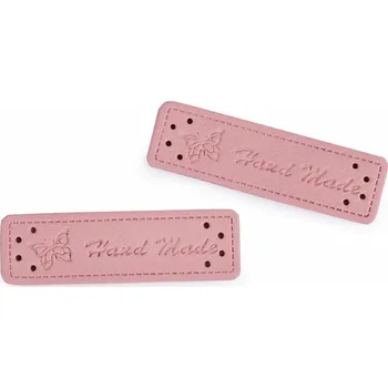 Štítky kožené Handmade "motýl" pudrové (Štítky kožené Handmade "motýl")