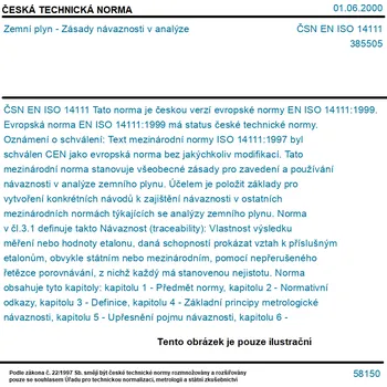 ČSN EN ISO 14111 - Zemní plyn - Zásady návaznosti v analýze - Tisk