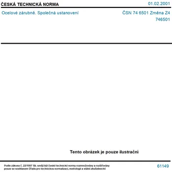 ČSN 74 6501 Změna Z4 - Ocelové zárubně. Společná ustanovení - Tisk
