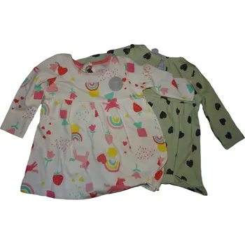 Dívčí šaty Dívčí šaty bílé a olivové se vzorem 86