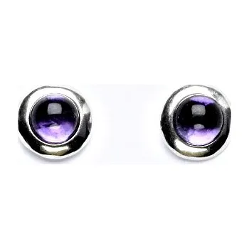 Náušnice Zlaté náušnice, bílé i žluté zlato, přírodní Ametyst 5 mm , NŠ 1470