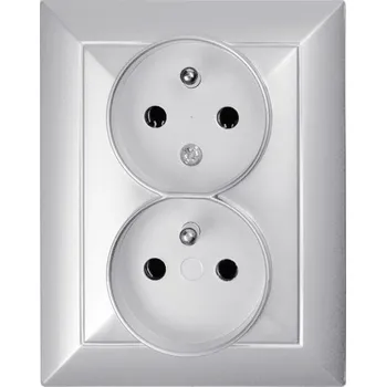 Elektrická zásuvka Timex Dvojzásuvka OPUS style silver