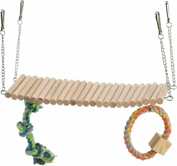 hračka pro malé zvíře Trixie Závěsný žebřík s hračkou a lanem 30 cm