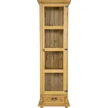Drewmax KW801 dřevěná vitrína masiv borovice rustikal (Voskovaný borovicový nábytek)