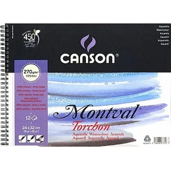 Canson Montval Torchon 24x32 cm, 12 listů, 270g/m, kroužková vazba