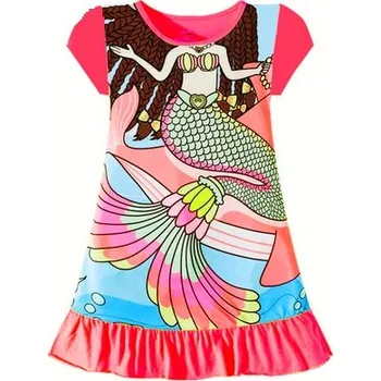 Čína Dívčí noční košilky s krátkým rukávem, mořské panny Barva: Malinová, Velikost: M/4-5T