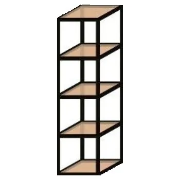 regál K20 systém komínový policový regál 400x1500x400 mm černý