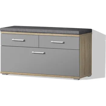 Botník Nabytekmorava Botník do předsíně botník PR 12 ZÁSUVKY barva lamina: DUB SONOMA / ŠEDÁ