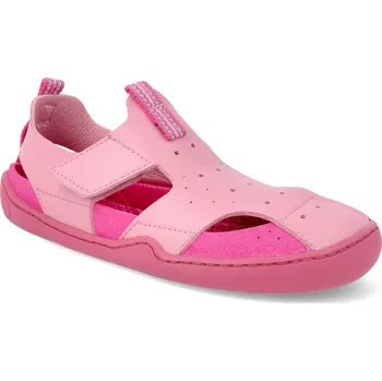 Dívčí sandály Barefoot dětské sandály Blifestyle - Gerenuk velcro pink růžové vegan Velikost: 32