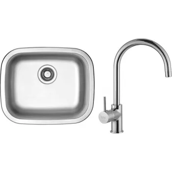 Nerezový dřez Set Sinks NEPTUN 526 V matný 0,6 mm + baterie Baterie: VITALIA