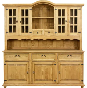 Knihovna Drewmax KW710 dřevěný kredenc masiv borovice rustikal (Voskovaný borovicový nábytek)
