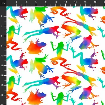 US 999-463 Studio e žabky duha vícebarevná bavlněná látka patchwork