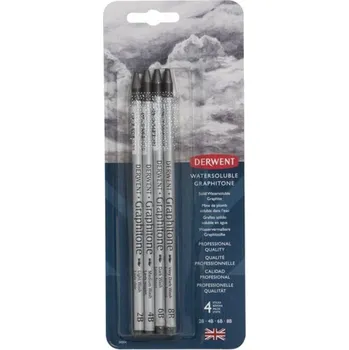 Derwent Graphitone Watersoluble - vodou rozpustný grafit - 4 ks