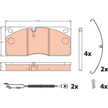 Brzdová destička Sada brzdových destiček, kotoučová brzda MTX MTX-29065