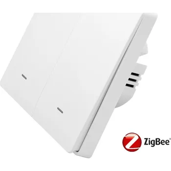 vypínač Tlačítkový ZigBee vypínač bez "nuly" - 2CH (Dvoutlačítkový vypínač osvětlení ovládaný pomocí ZigBee)