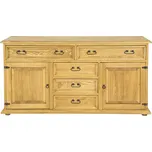 KD707 dřevěná rustikální komoda z přírodní borovice Drewmax (Povrch přírodní vosk!)
