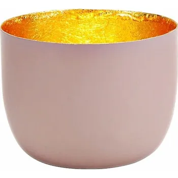 Svícen Dekorativní kovový svícen na čajové svíčky šedohnědý 10 cm 8 x 10 cm