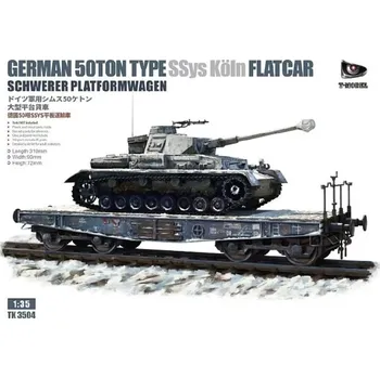 Plastikový model T-model 1/35 German 50T Type SSys Schwerer Plattformwagen (Tank není součástí stavebnice)