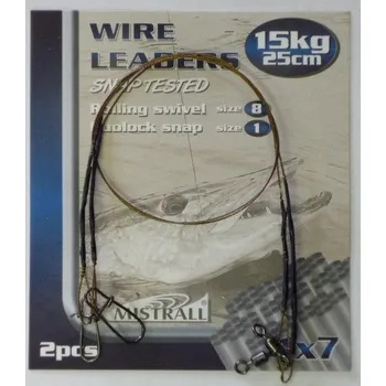 Mistrall lanko Wire Leaders 25cm/2ks 15kg