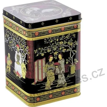 Dóza na potraviny BLACK JAP MAXI plechová dóza 7417 japonské postavy, černozlatá