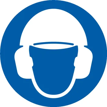 Použij ochranu sluchu a hlavy ISO 7010 samolepící vinylová fólie 100 x 100 mm