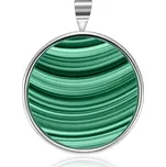 Olivie Stříbrný přívěsek GREEN NATURAL MALACHIT 6016 Ag 925; ≤4,5 g.