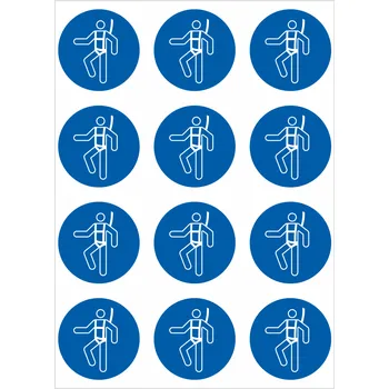 Nasaďte si bezpečnostní pás ISO 7010 samolepící vinylová fólie 50 mm aršík 12 ks