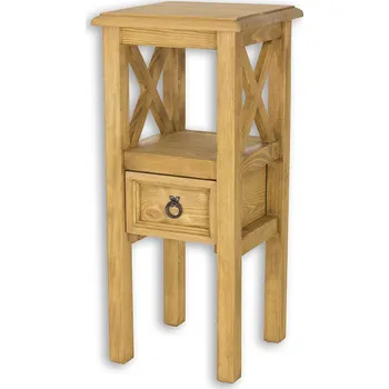 Noční stolek Drewmax SN702 noční stolek masiv borovice rustikal (Voskovaný borovicový noční stolek)