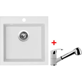 Kuchyňský dřez Set Sinks VIVA 455 + LEGENDA S GR Barva: Bílá, Označení: Milk + Dárek