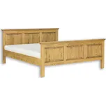 Drewmax LK701 - Dřevěná postel masiv rustikal 180 cm (Voskovaná borovicová postel)